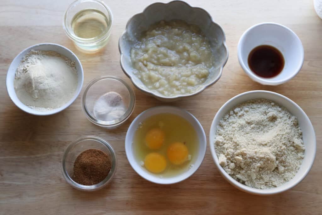 ingredients to make The Best High Protein Easy Banana Muffins