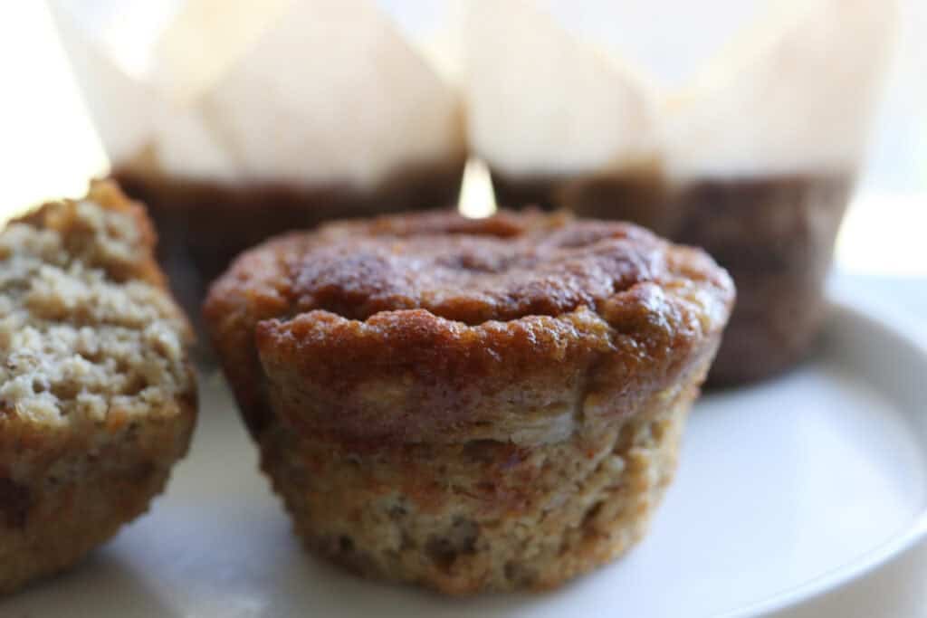 A High Protein Easy Banana Muffin without a muffin wrapper on it