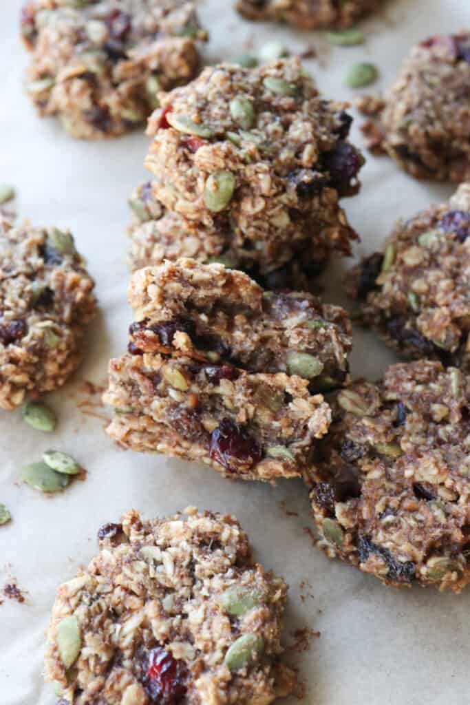 Easy and Healthy Breakfast Oatmeal Cookies stacked together