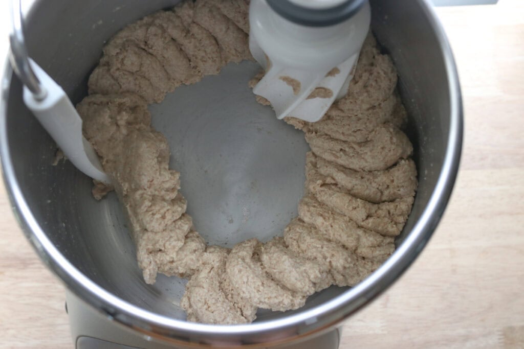 dough that has been mixed together to make freshly milled soup bread bowl