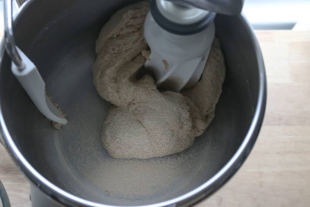 yeast added to the dough for freshly milled soup bread bowls