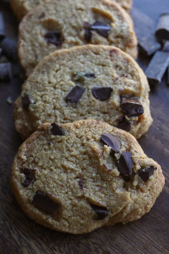 Freshly Milled Slice and Bake Cookies with chocolate chunks in them 