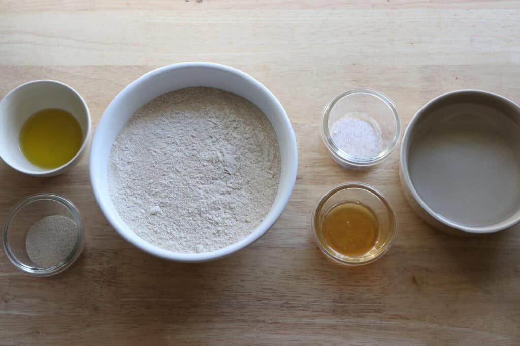 ingredients to make the best fresh milled artisan loaf