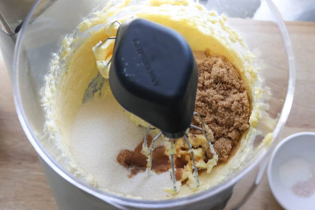 butter and sugar in a bowl to make Freshly Milled White Chocolate Macadamia Cookies