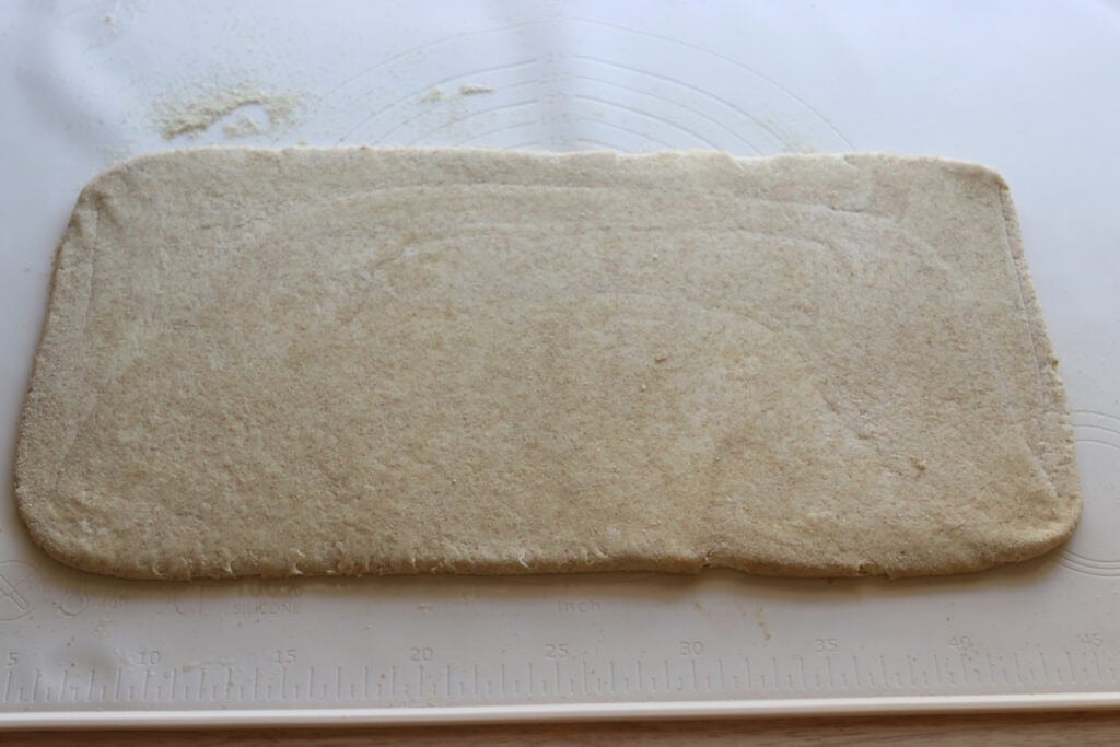 fresh milled flaky buttery croissant dough rolled into 7x15 inch rectangle
