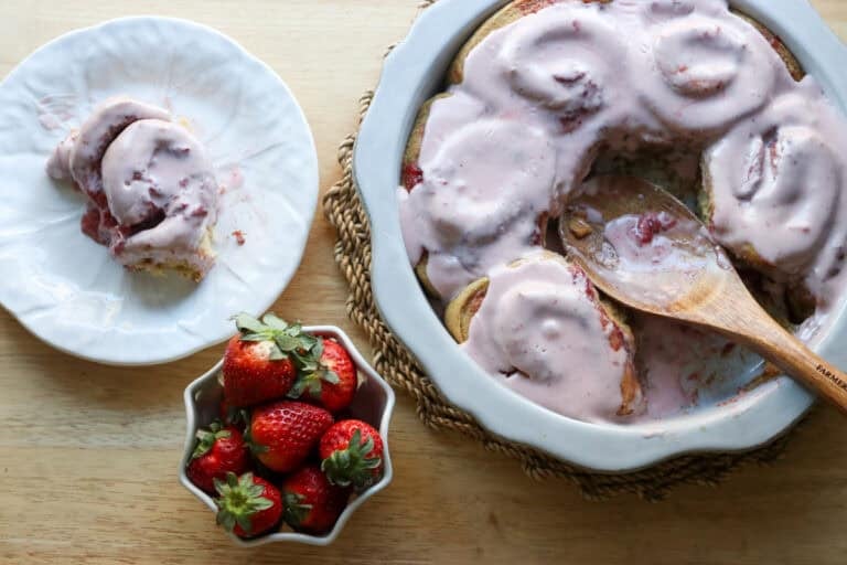 Freshly Milled Valentine’s Strawberry Cinnamon Rolls
