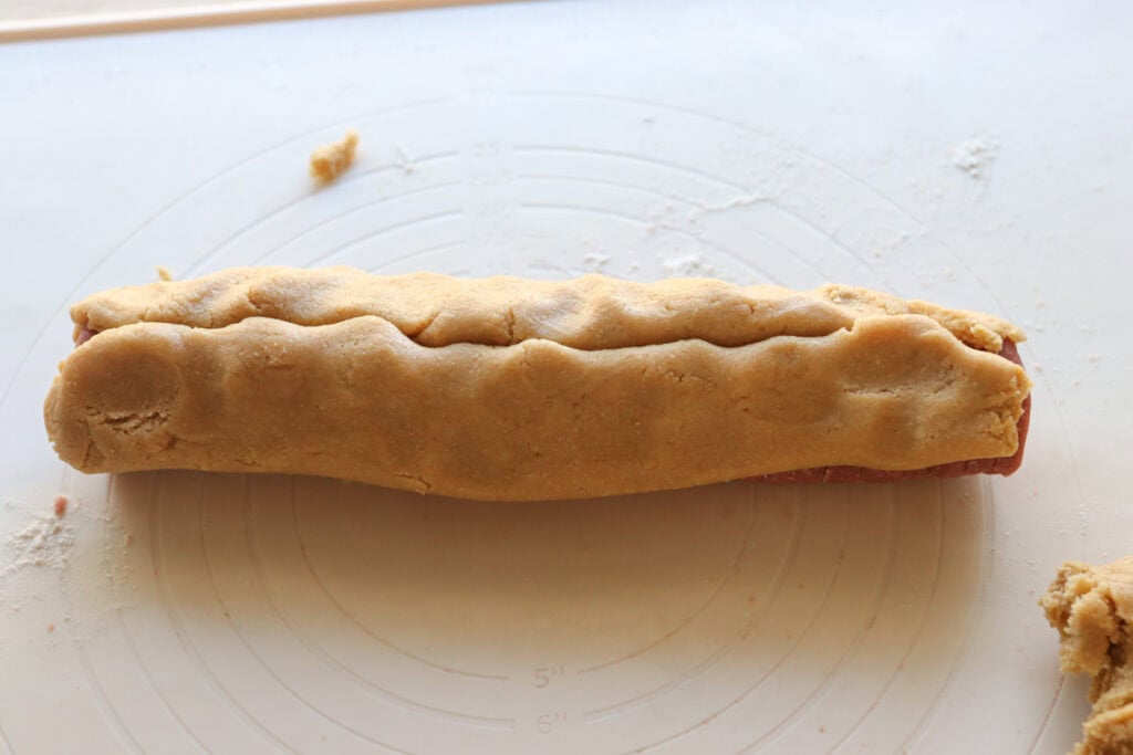 Freshly Milled Slice and Bake Valentine's Cookie dough shaped into a log