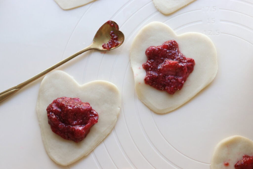 Fresh Milled Homemade Valentine's Strawberry Poptart dough with strawberry filling