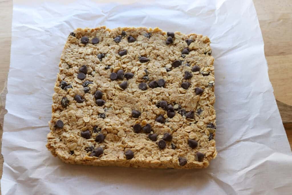 Easy and Delicious Copycat Heavenly Hunks that have been hardened in a freezer and taken out of the pan