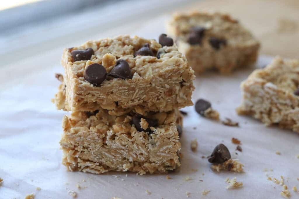 two Easy and Delicious Copycat Heavenly Hunk Squares stacked on top of each other