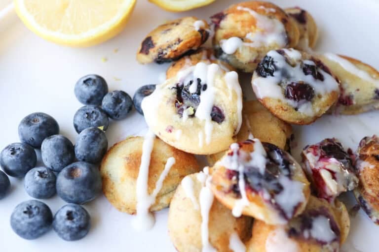 Freshly Milled Fluffy Lemon Blueberry Pancake Bites