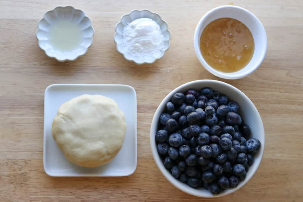 ingredients to make The Best Blueberry Pie Bars with Fresh Milled Flour