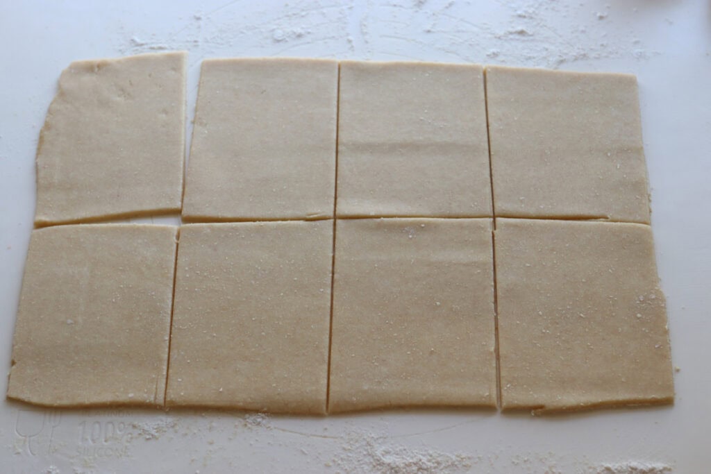 freshly milled homemade wild berry pop-tart dough cut into 8 rectangles