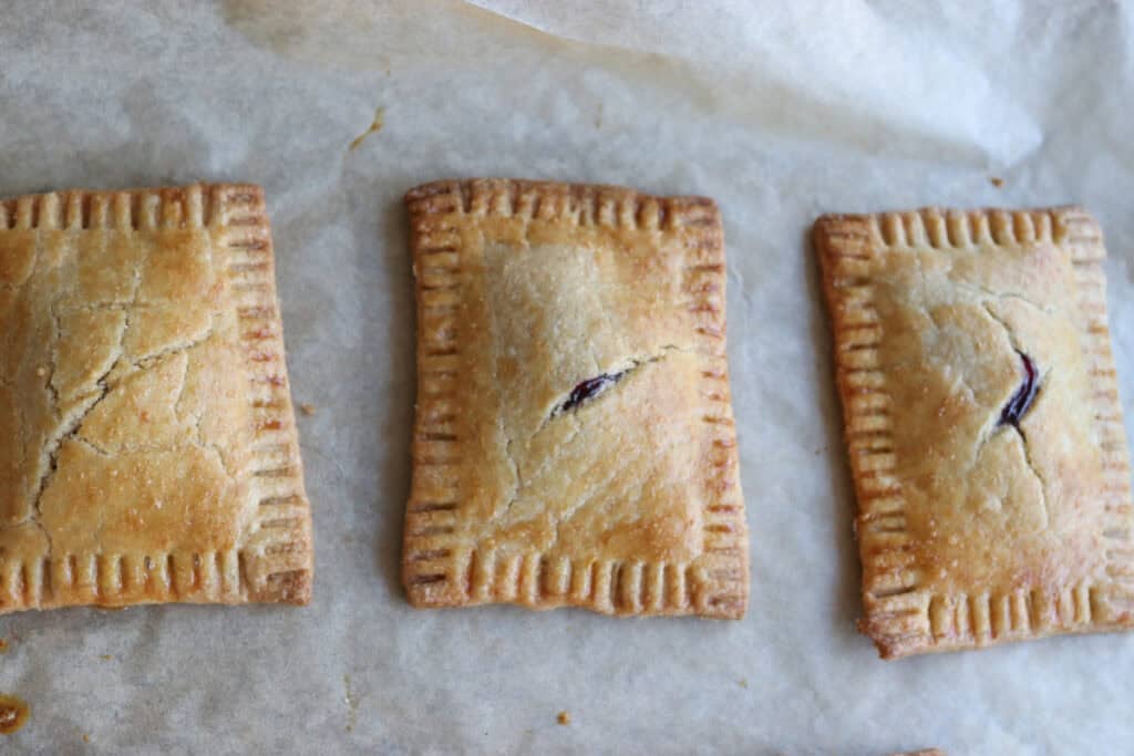 freshly milled homemade wild berry pop-tarts that have been baked until golden brown