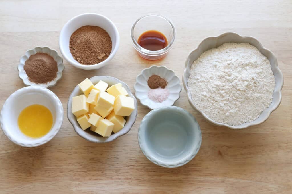 ingredients to make Homemade Fresh Milled Cinnamon Toast Crunch Cereal
