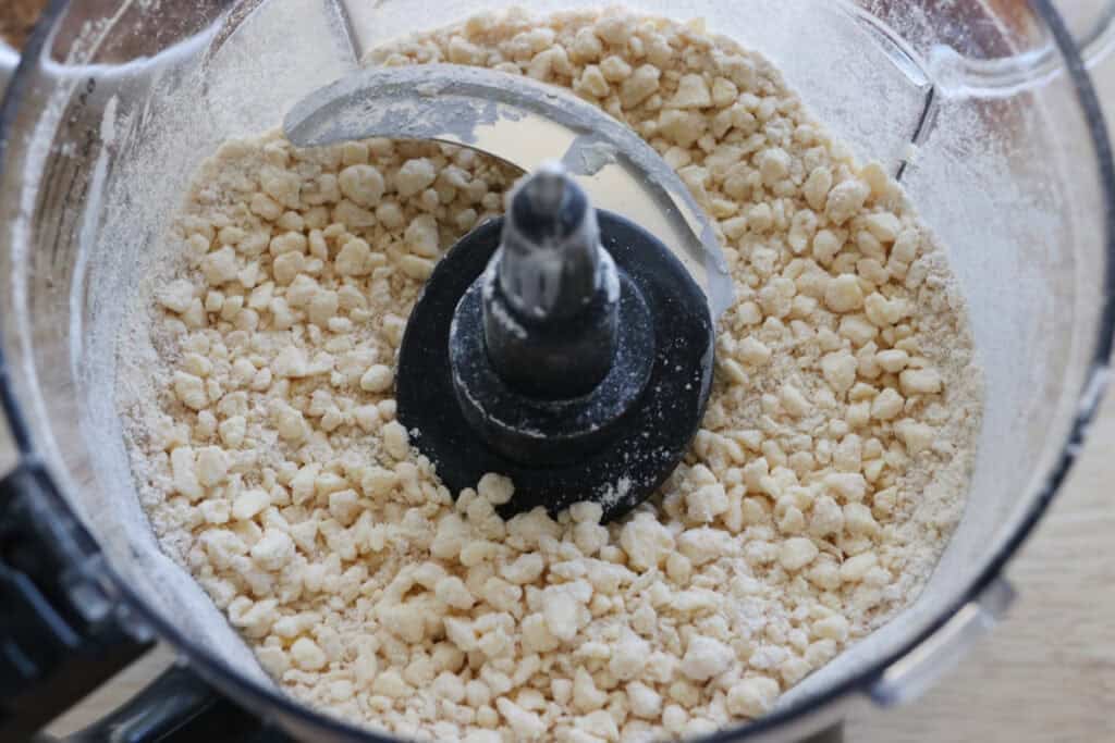 butter that has been blended into pea-sized crumbs to make Homemade Fresh Milled Cinnamon Toast Crunch Cereal