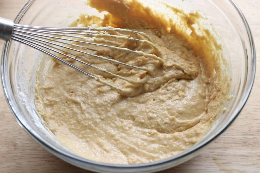 Fresh Milled Baked Spring Donut batter in a glass bowl