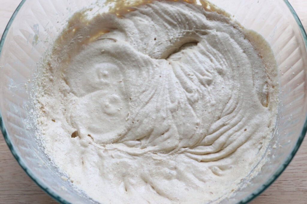 batter for the Freshly milled orange almond poppy seed cake