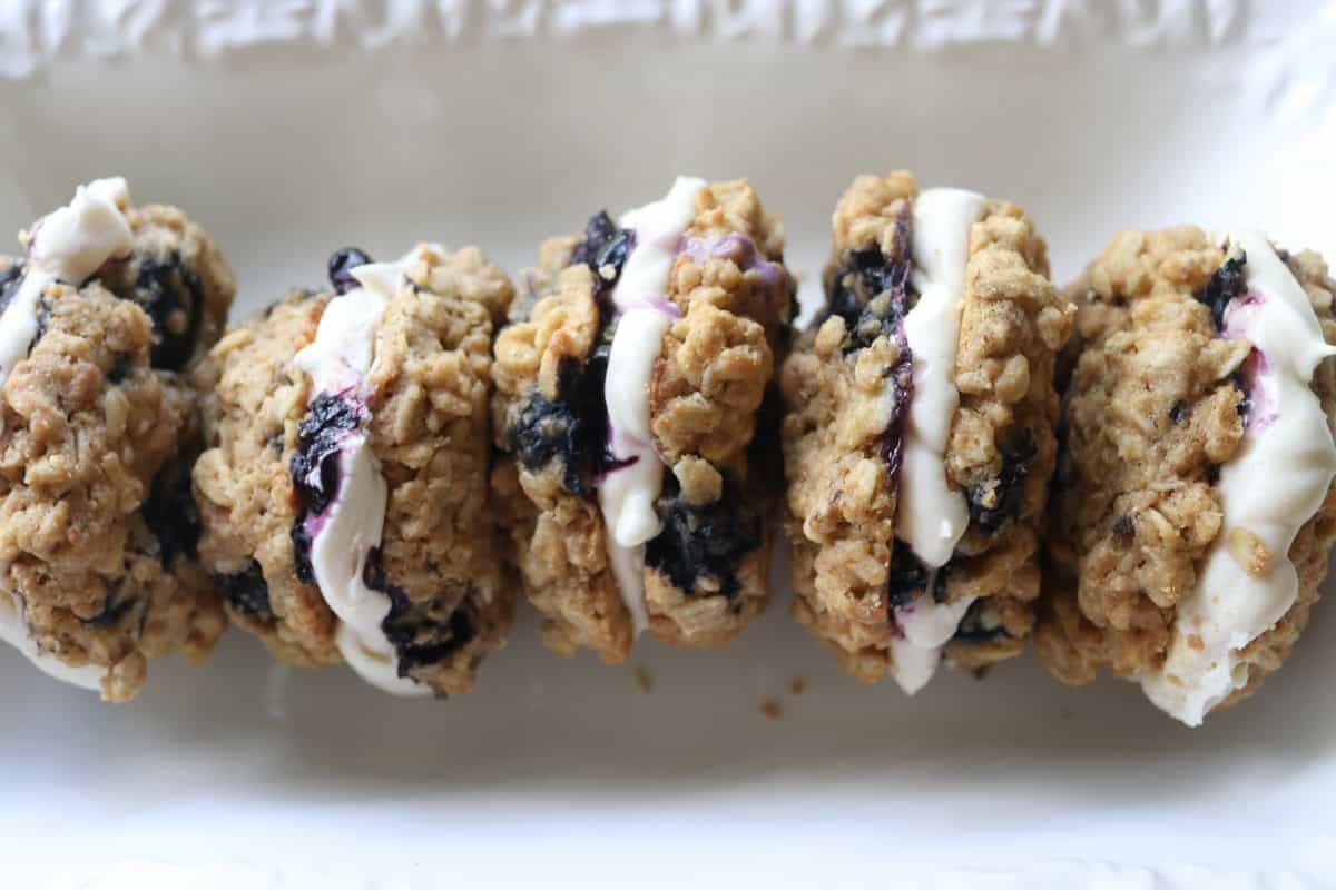 Fresh Milled Blueberry Cheesecake Oatmeal Cream Pies