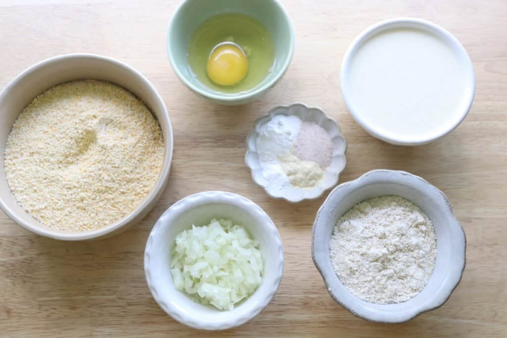 Ingredients to make freshly milled hush puppies